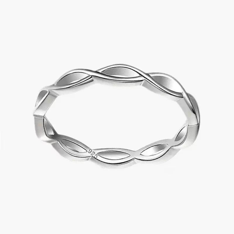 Simple Silver Jewlary Cross Twist Ring