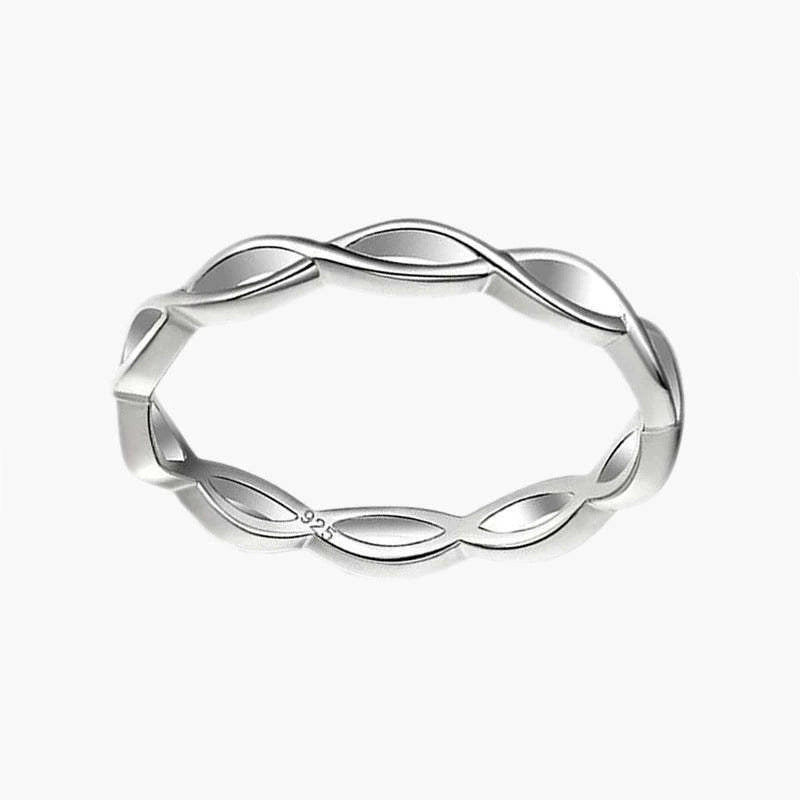Simple Silver Jewlary Cross Twist Ring
