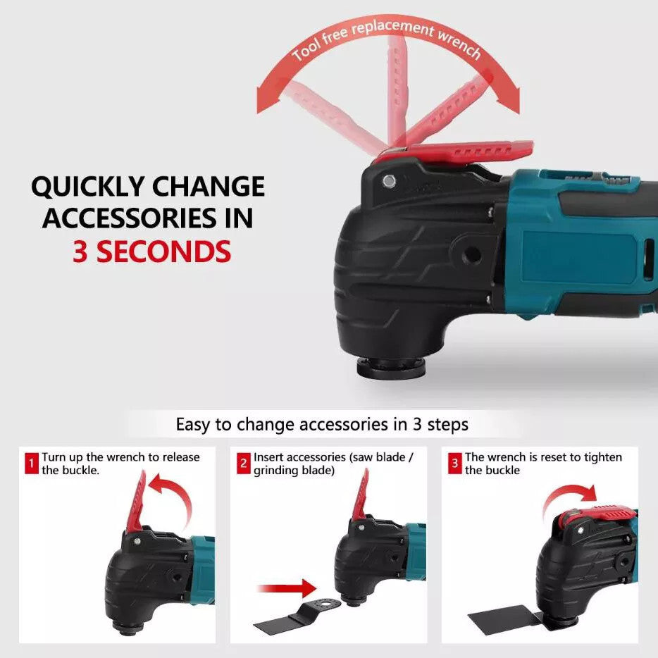 Oscillating Multi-Tool For Makita 18V Battery Versatile Cordless Sander With Sawing, Sanding And Cutting Functions No Batteries Or Chargers Required