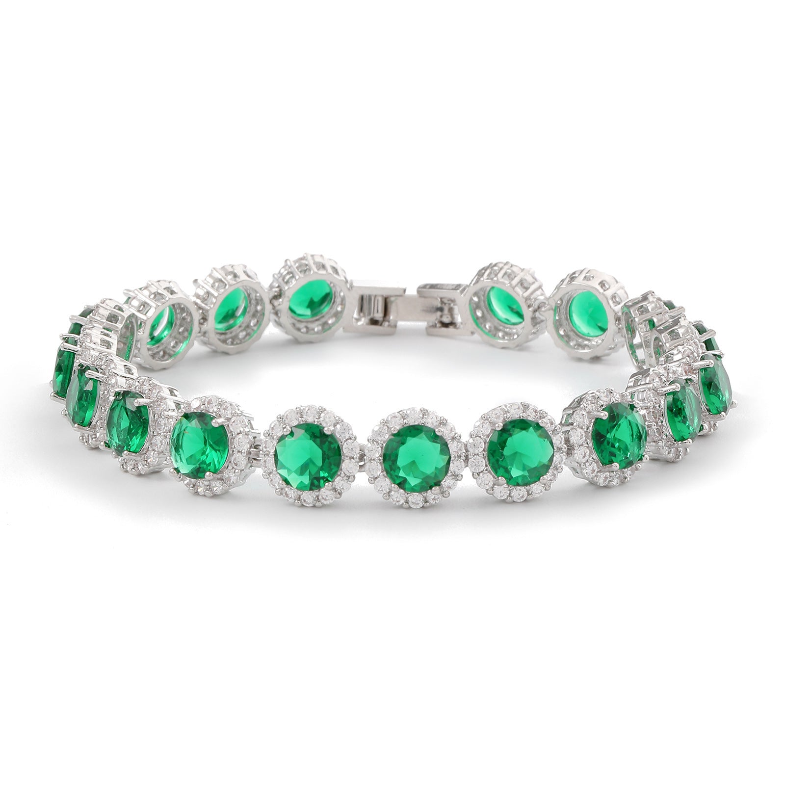 Fashion Gold-plated Inlaid Zircon Hollow Round Bracelet