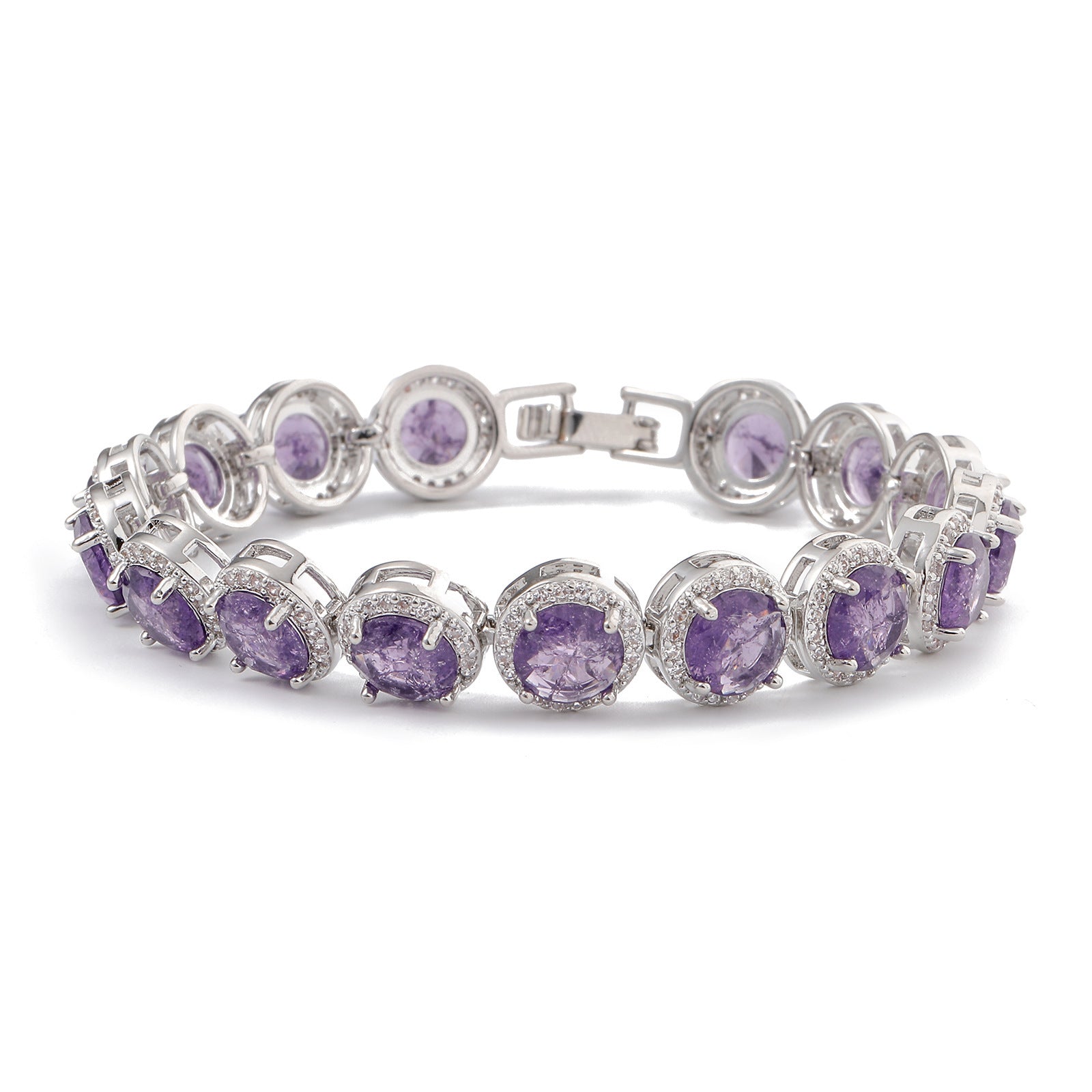 Fashion Gold-plated Inlaid Zircon Hollow Round Bracelet