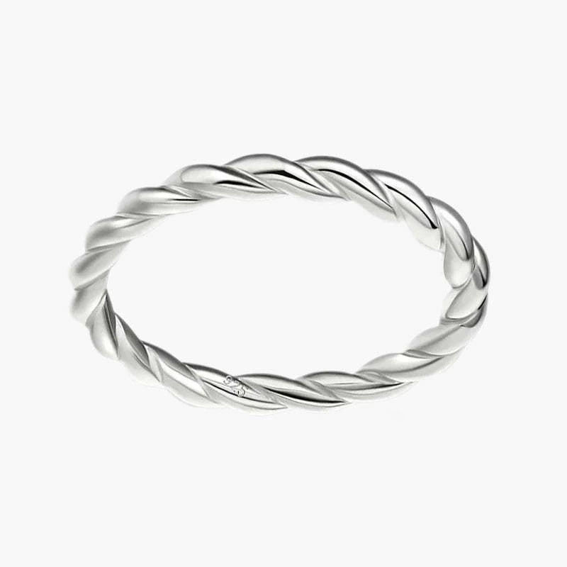 Simple Silver Jewlary Cross Twist Ring