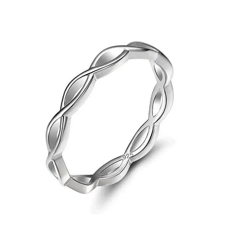 Simple Silver Jewlary Cross Twist Ring